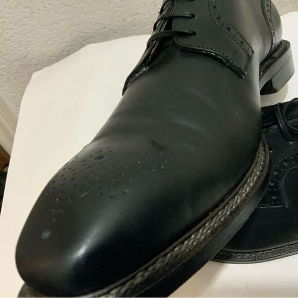 Jose Real BLACK - VERO CUOIO Italian Leather Mens Shoes size 46 lace up - Picture 16 of 16